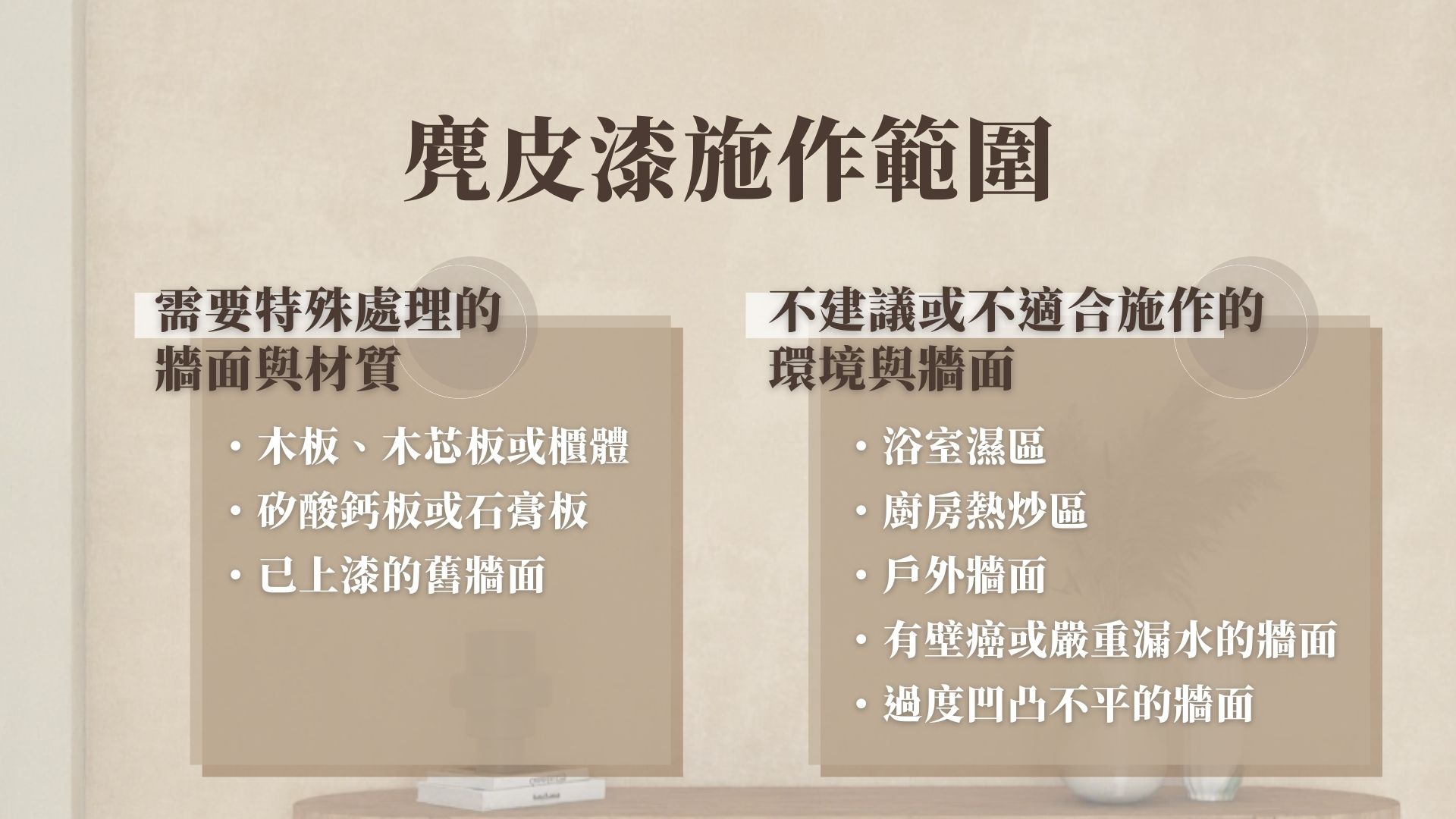 麂皮漆施作範圍